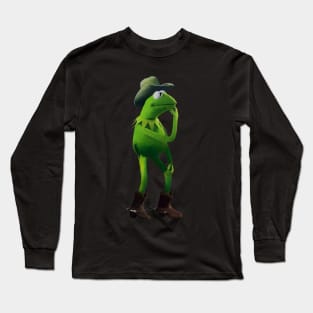 Cowboy Kermit-Color Sketch Long Sleeve T-Shirt